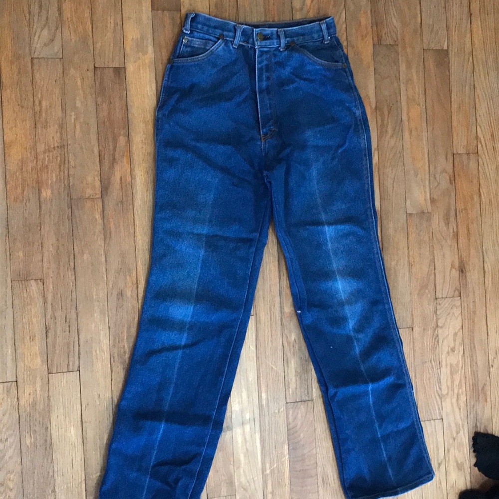 Extra high waisted blue boot cut jeans